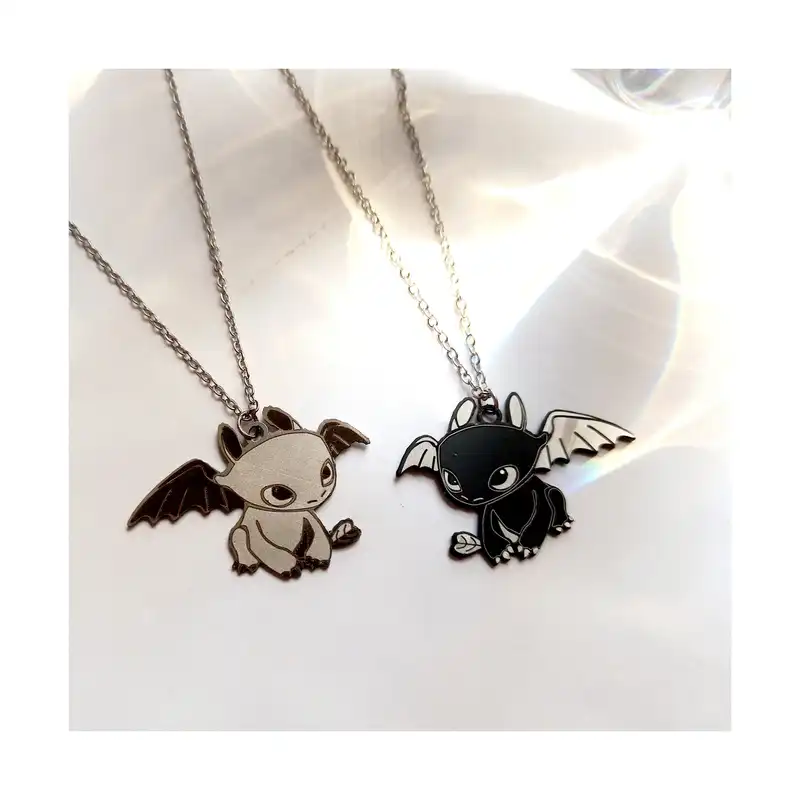 گردنبند مدل خشم شب و روز بی دندون بسته 2 عددی