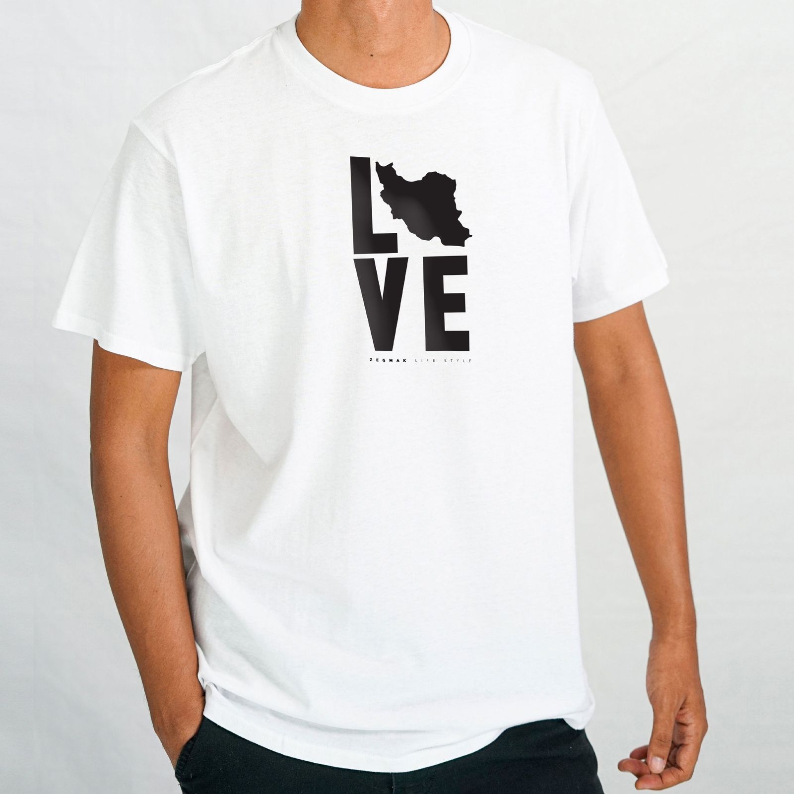 تی شرت آستین کوتاه مردانه زگماک مدل Love Iran -  - 1