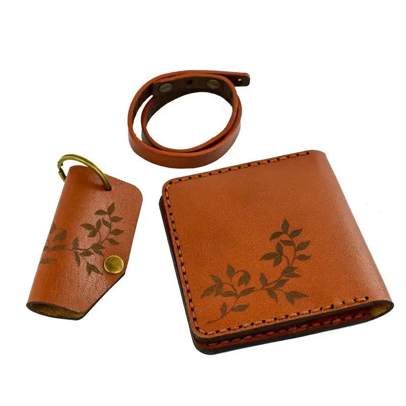 ست هدیه چرم بلوط مدل Flower