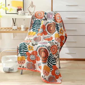 پتو مدل گل های پاییزی سایز 150x220 سانتی متر