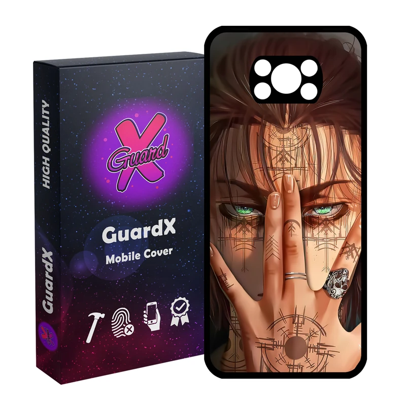 کاور گارد ایکس طرح Eren Anime مدل Glass10449 مناسب برای گوشی موبایل شیائومی Poco X3 NFC/Poco X3/Poco X3 Pro