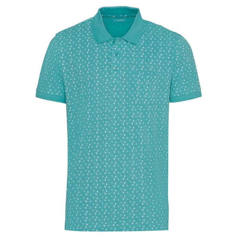 پولوشرت آستین کوتاه مردانه لیورجی مدل منشور کد Li2022  رنگ سبزآبی