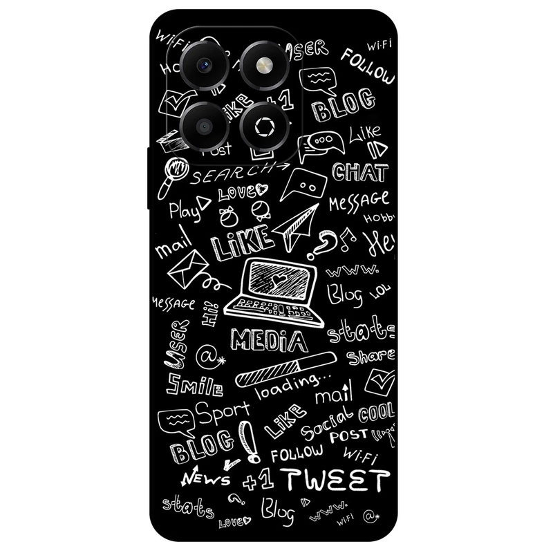 کاور مگافون طرح رسانه های اجتماعی مدل 1898 مناسب برای گوشی موبایل آنر X6B     