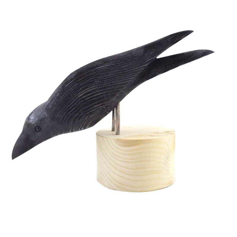مجسمه چوبی مدل کلاغ سیاه کد 005