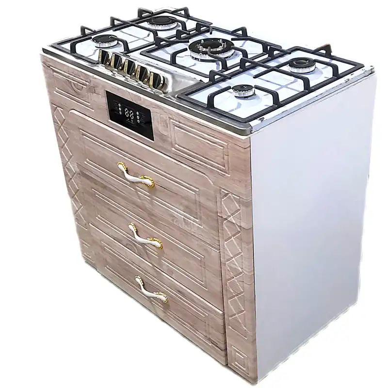 اجاق گاز 5 شعله هاکان مدل سه کشو صفحه استیل اپکسی