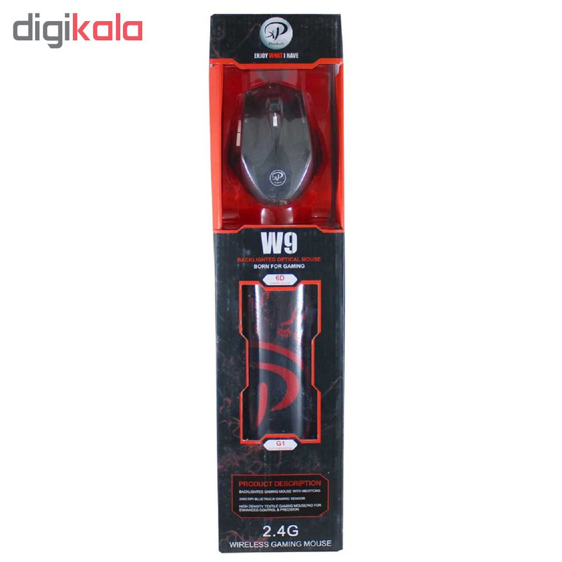 ماوس بی سیم ایکس پی پروداکت مدل XP-W9 به همراه پد ماوس 2