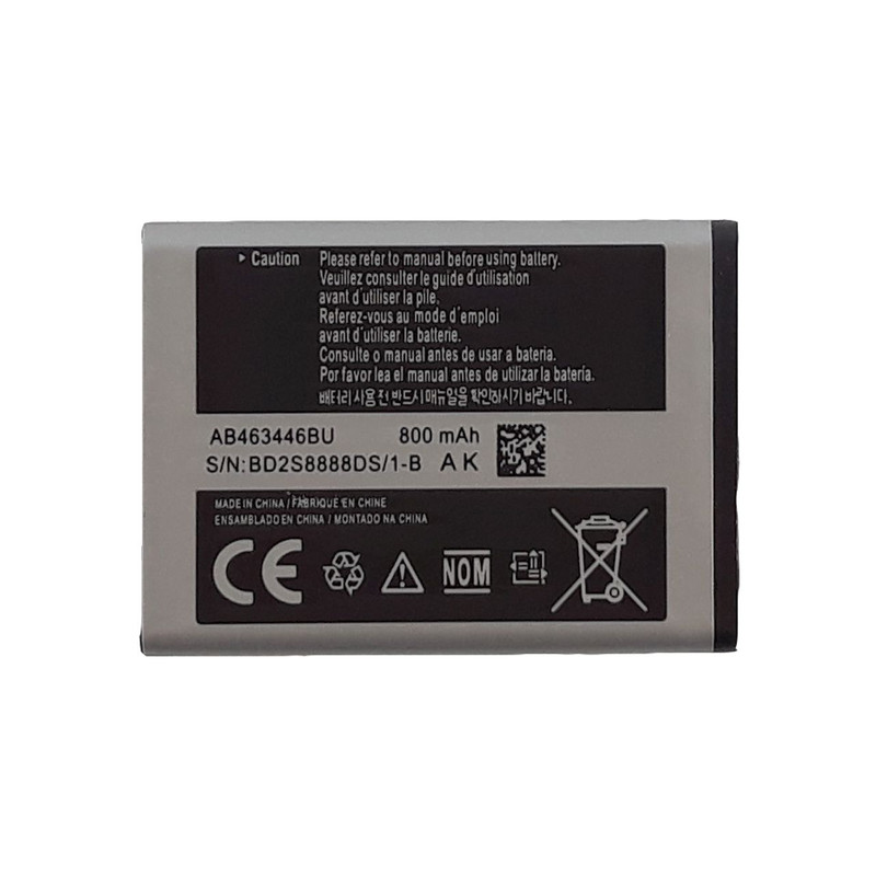 تصویر باتری موبایل مدل AB463446BU با ظرفیت 800 میلی آمپر ساعت مناسب برای گوشی سامسونگ E250