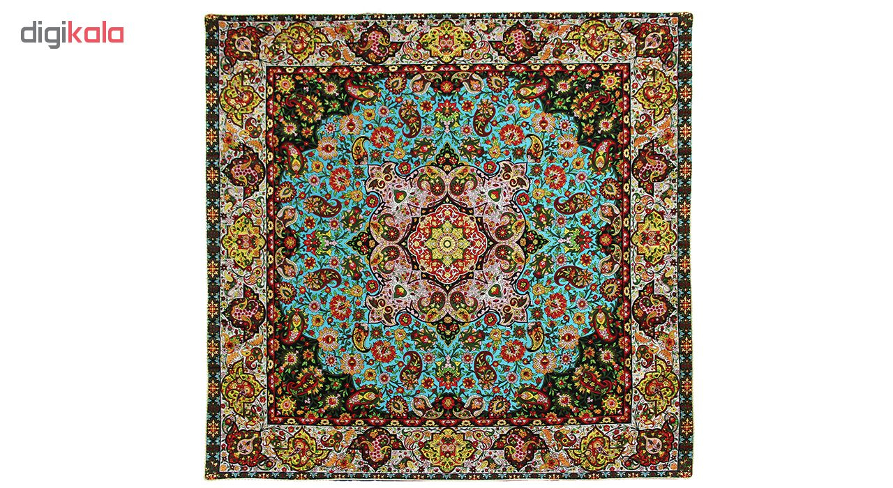 رومیزی ترمه ابریشم عدل کشمیر طرح ساران سایز 100 × 100 سانتی متر