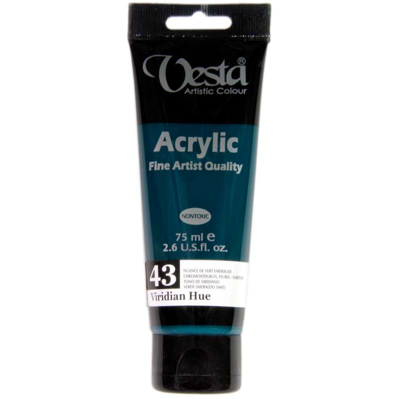 رنگ اکریلیک وستا مدل 43 Viridian Hue حجم 75 میلی لیتر رنگ اکریلیک وستا مدل 43 Viridian Hue حجم 75 میلی لیتر