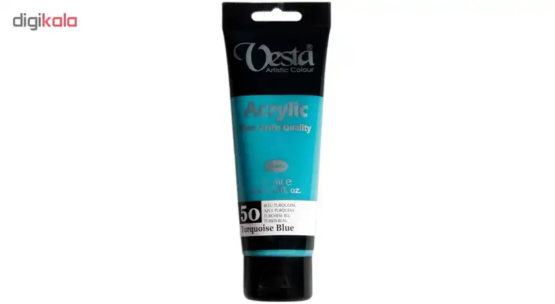 رنگ اکریلیک وستا مدل 50 Turquoise Blue حجم 75 میلی لیتر
