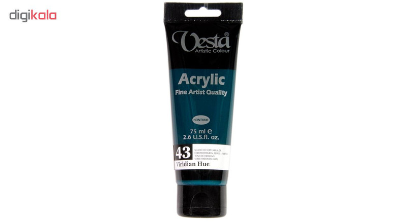 رنگ اکریلیک وستا مدل 43 Viridian Hue حجم 75 میلی لیتر رنگ اکریلیک وستا مدل 43 Viridian Hue حجم 75 میلی لیتر