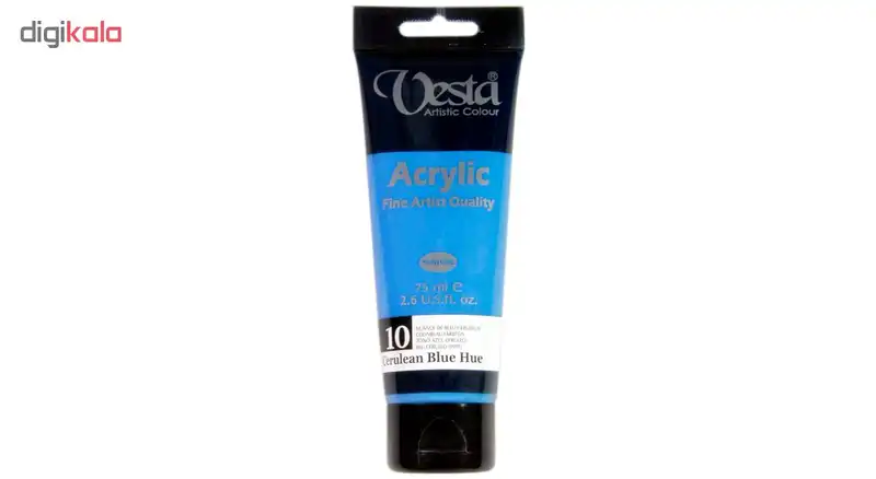 رنگ اکریلیک وستا مدل 10 Cerulean Blue Hue حجم 75 میلی لیتر