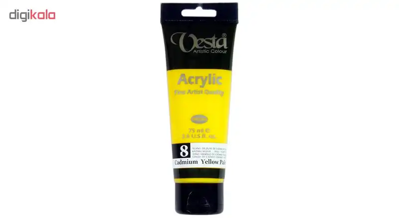 رنگ اکریلیک وستا مدل 08 Cadmium Yellow Pale Hue حجم 75 میلی لیتر