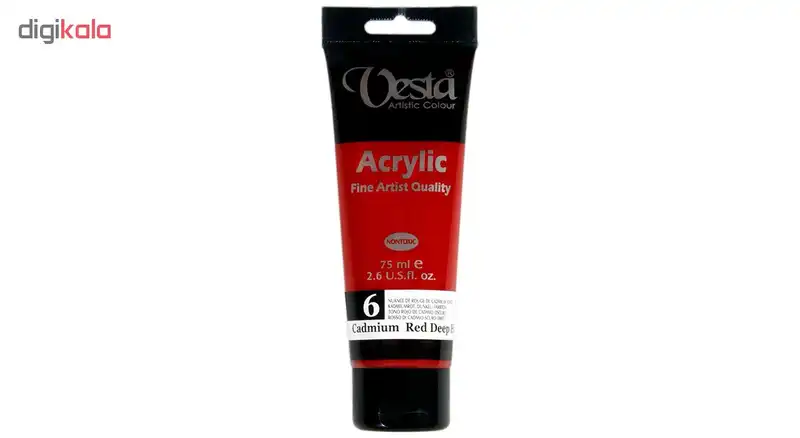 رنگ اکریلیک وستا مدل 06 Cadmium Red Deep Hue حجم 75 میلی لیتر