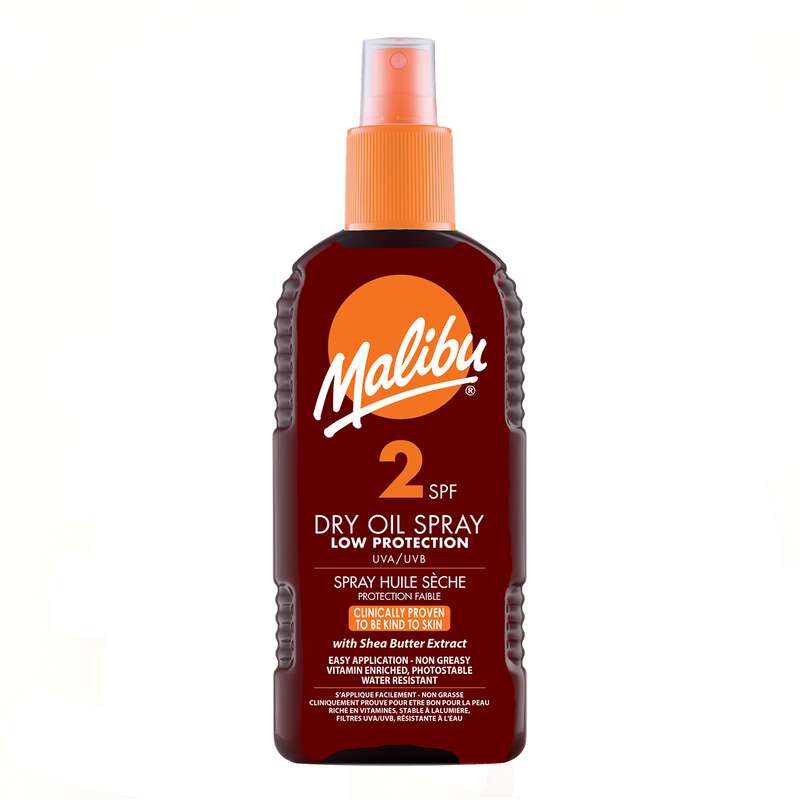 روغن برنزه کننده بدن مالیبو مدل Solar spf2 حجم 200 میلی لیتر