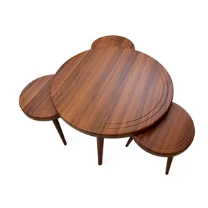 میز جلو مبلی و عسلی ویانا مدل کلاسیک کد 117GH مجموعه 4 عددی