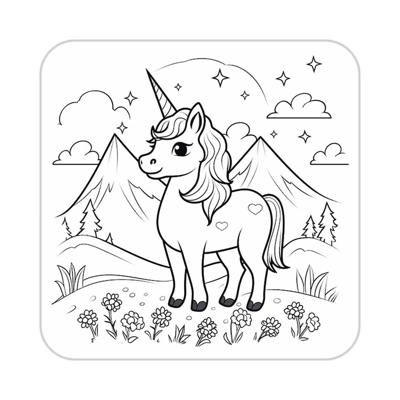 زیر لیوانی کاکتی طرح اسب تک شاخ و یونیکورن مدل mp30294