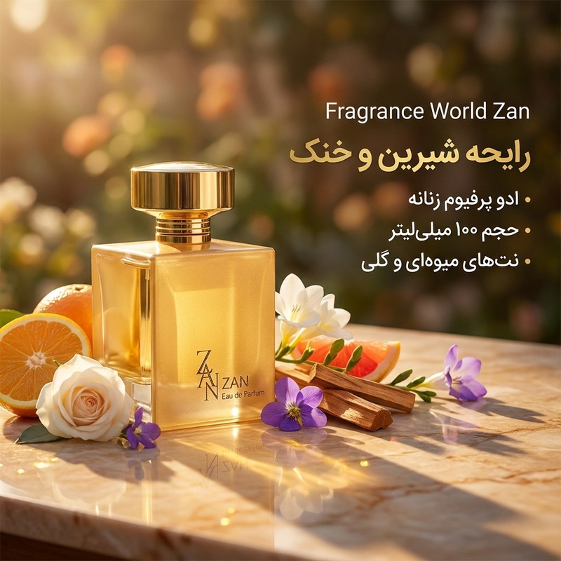 ادو پرفیوم زنانه فراگرنس ورد مدل Zan حجم 100 میلی لیتر