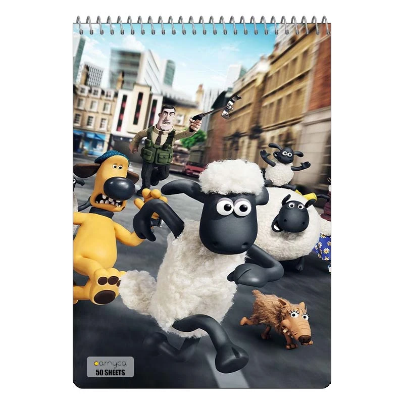 دفتر نقاشی 50 برگ سیمی کارنیکا طرح بره ناقلا shuan the sheep کد 25365