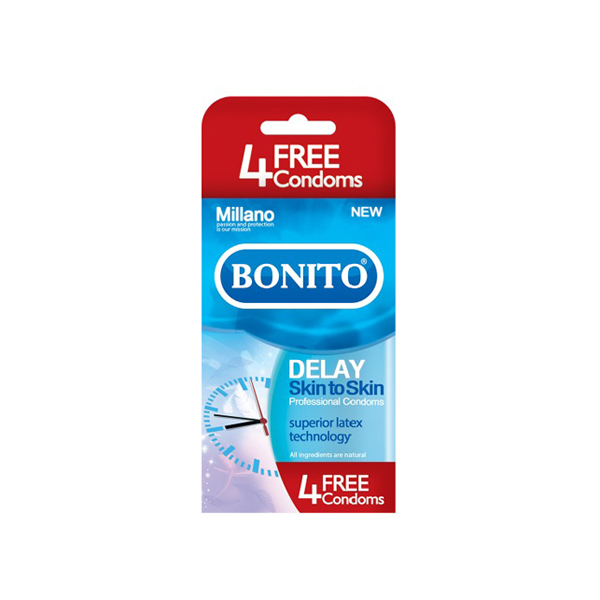 کاندوم تاخیری و نازک بونیتو مدل  Delay Skin to Skinبسته 16 عددی