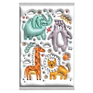 فرش پارچه‌ای دفه مدل فرشینه طرح فانتزی کد 8002