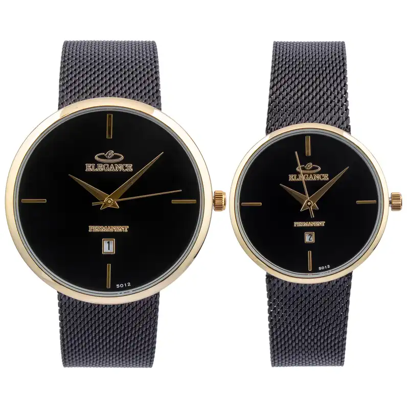 ست ساعت مچی عقربه ای زنانه و مردانه الگانس مدل Permanent کد WS-70