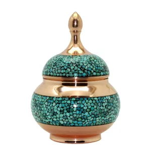 قندان مسی فیروزه کوب کد FPR 02