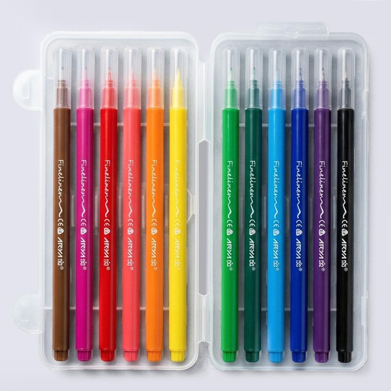 روان نویس 0.7 میلی متری آریا مدل FINE LINER بسته 12 عددی 