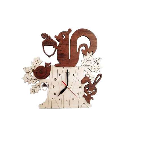 ساعت دیواری دکونوشاپ طرح سنجاب و بلوط 