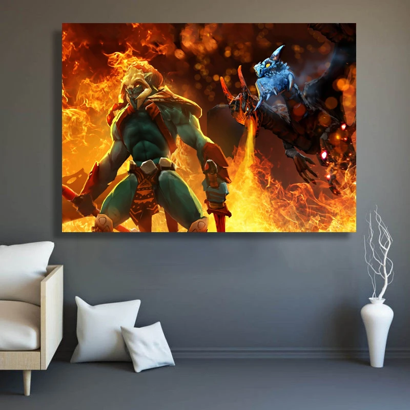 تابلو شاسی گالری استاربوی طرح Huskar و Twin Head Dragonمدل بازی Dota 2