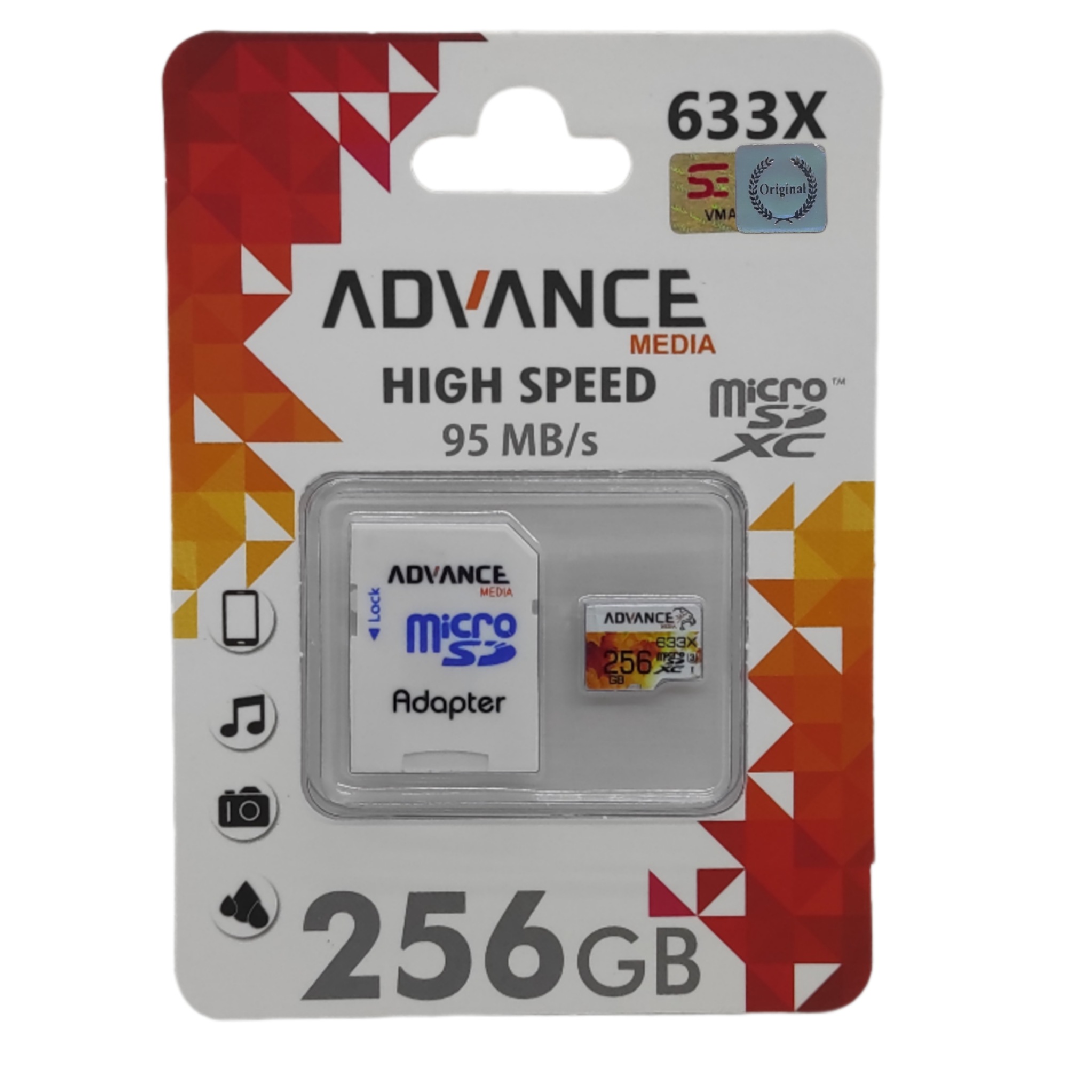 کارت حافظه microSDXC ادونس مدل EG402 کلاس 10 استاندارد UHS-I U3 سرعت 95MBps ظرفیت 256 گیگابایت به همراه آداپتور SD