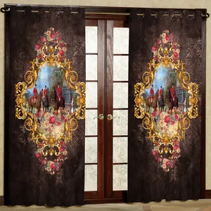 پرده مدل سوار کار هازان پانچی کد 4020 سایز 140x200 سانتی متر