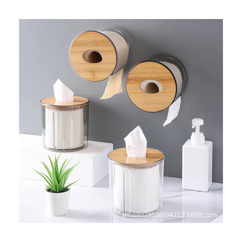 جعبه دستمال کاغذی مدل استوانه در بامبو کد NAHA