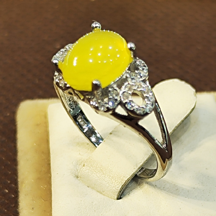 انگشتر نقره زنانه نقره جات بافندگان مدل سنگ شرف الشمس کد 1800