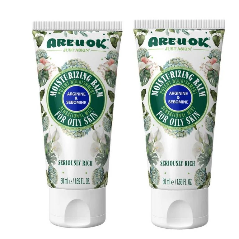 بالم مرطوب کننده دست و صورت آریواُکی مدل arginine and sebomine مناسب برای پوست های چرب حجم 50 میلی لیتر مجموعه 2 عددی