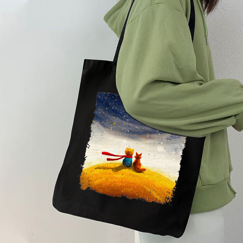 ساک خرید ترمه طراحان ایده مدل شازده کوچولو و روباه کد cfp2031 - S