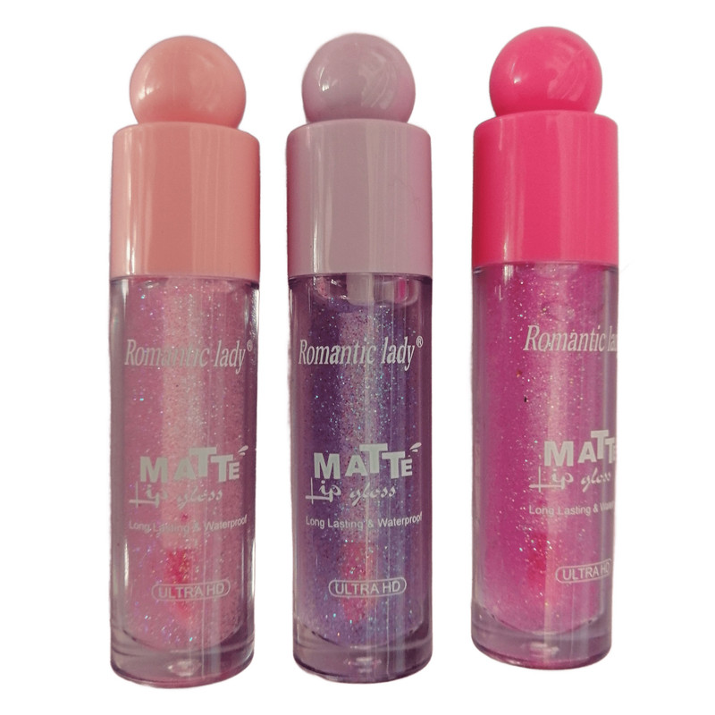 برق لب مایع رومانتیک لیدی مدل میوه ای بسته 3 عددی