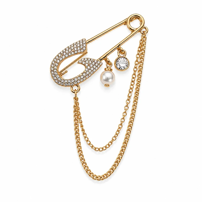 سنجاق سینه زنانه طرح آویز زنجیر