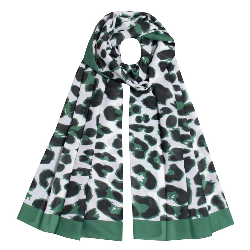 شال زنانه مدل نخی فانتزی خنک تابستانه با پترن پلنگی کد ana-9045