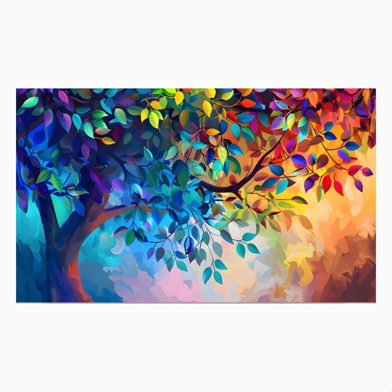 فرش پارچه‌ای مدل فرشینه طرح درخت چهار رنگ کد AR3058750