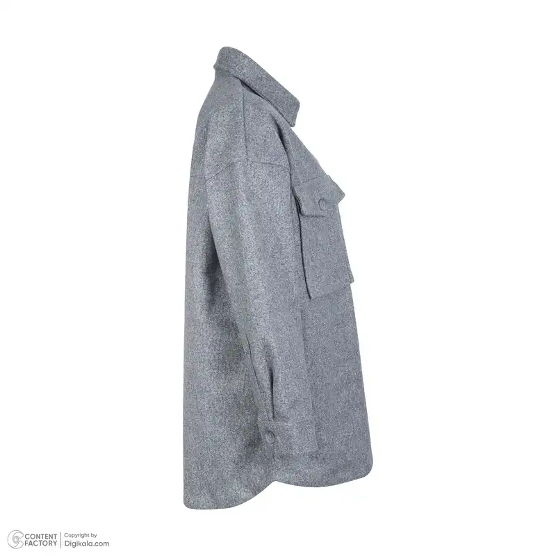 پالتو زنانه ژیار مدل دو جیب رنگ ذغالی