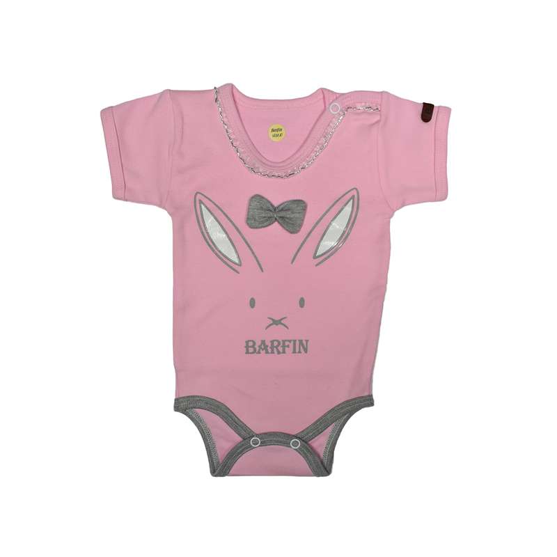 بادی آستین کوتاه نوزادی دخترانه مدل rabbit