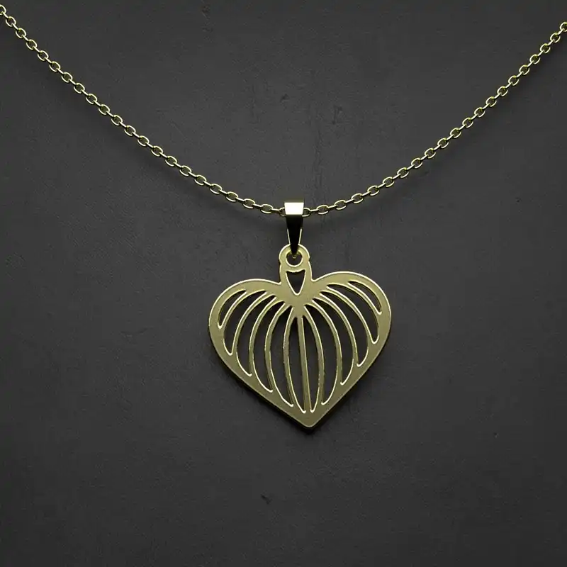 گردنبند طلا 18 عیار زنانه مدوپد مدل  طرح قلب کد KK1057