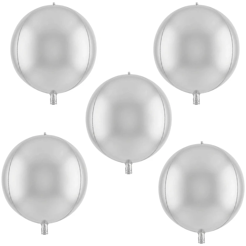 بادکنک فویلی مدل اوربز کد KP-15in-Silver بسته 5 عددی