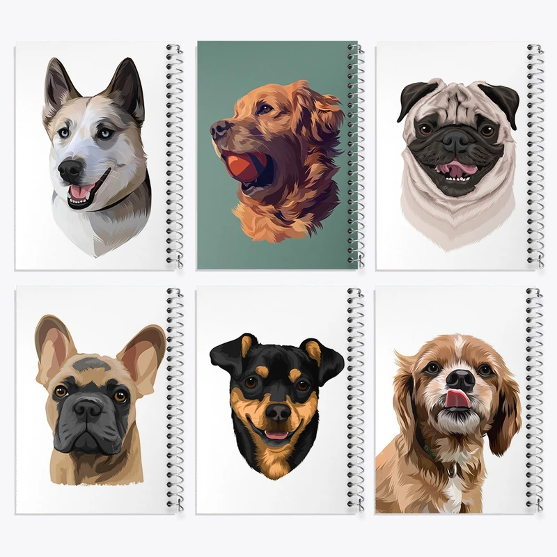 دفتر نقاشی 50 برگ خندالو طرح سگ (Dog) کد 478 مجموعه 6 عددی