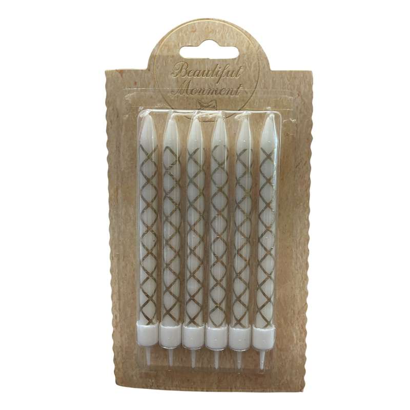 شمع تولد بیوتیفول مومنت مدل لوزی بسته 6 عددی