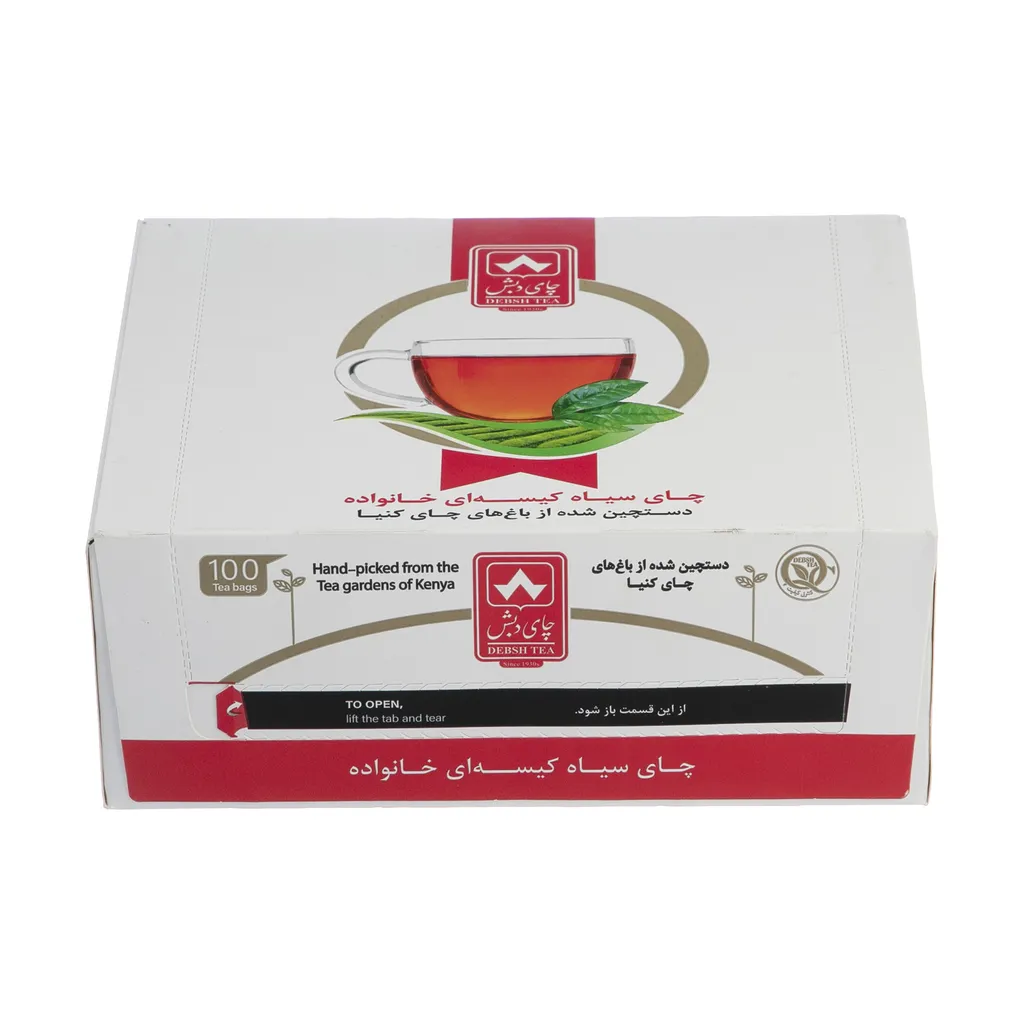 چای کیسه ای ساده خانواده چای دبش بسته 100 عددی