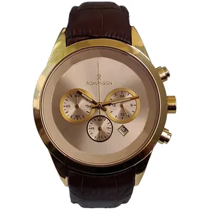 ساعت مچی عقربه‌ای مردانه رومانسون مدل بندچرمی فیکس کرنوگراف کد 5612 