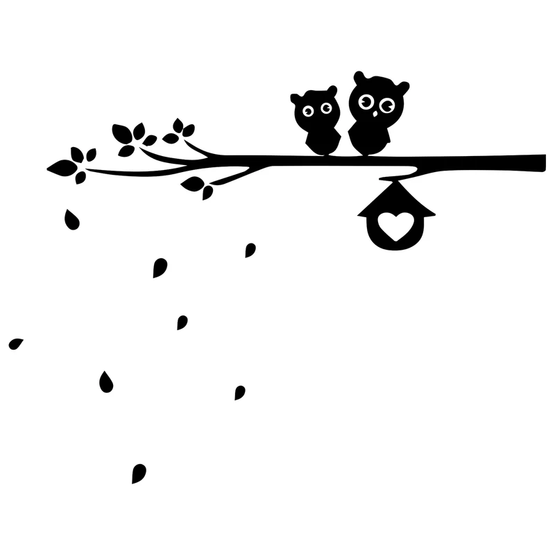 استیکر دیواری صالسو آرت مدل lovely black owls az