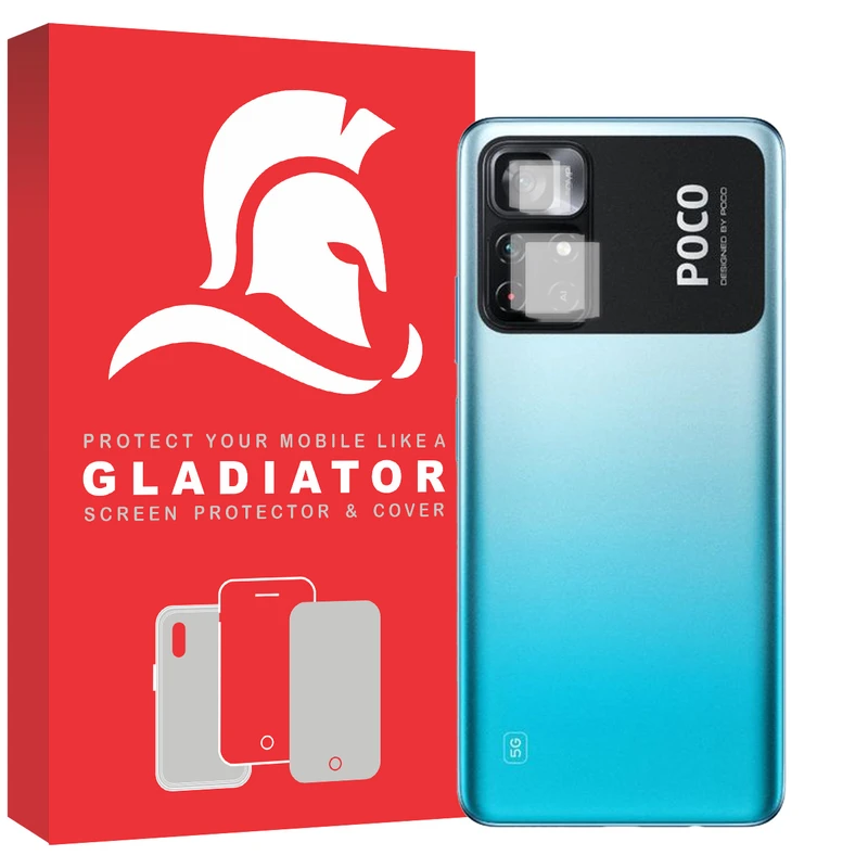  محافظ لنز دوربین گلادیاتور مدل GCX2000 مناسب برای گوشی موبایل شیائومی Poco M4 Pro 5G بسته دو عددی
